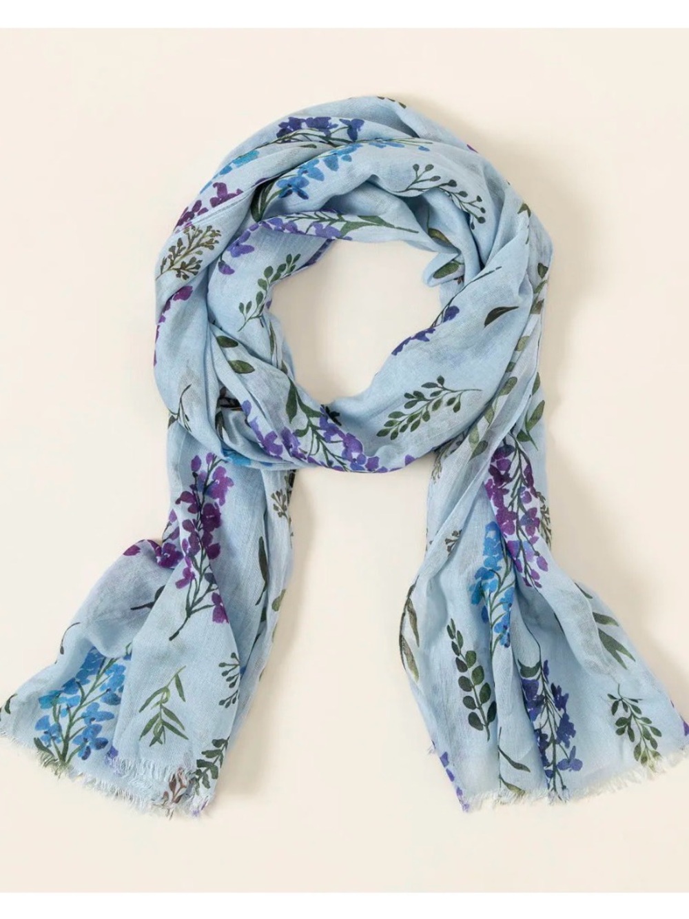 July Birth Month Flower Larkspur Floral Scarf